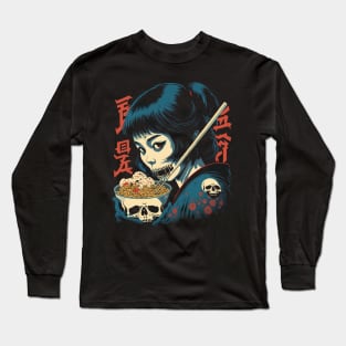 Female Skeleton's Love for Ramen Long Sleeve T-Shirt